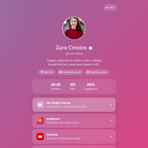 Link-in-Bio Page HTML Template