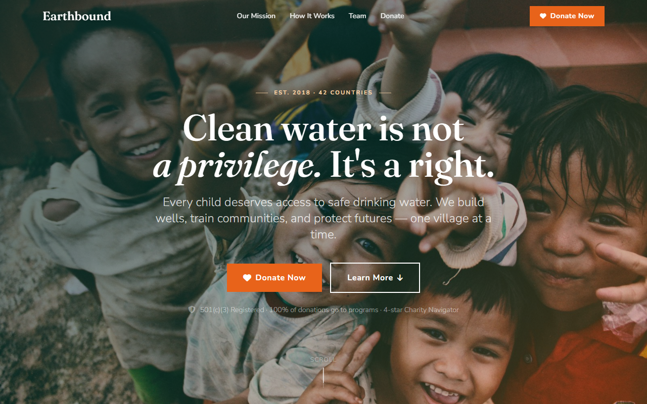 Nonprofit Landing Page Template