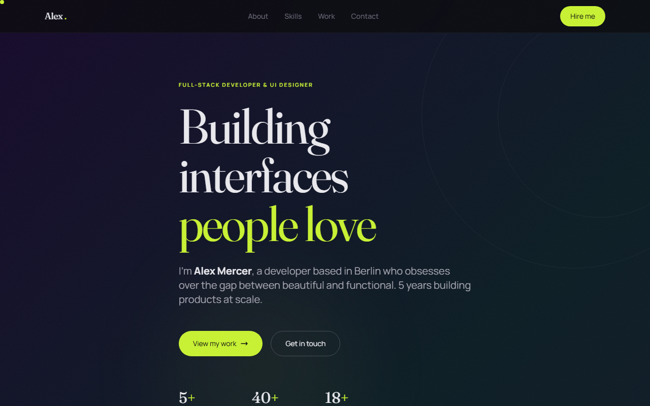 Portfolio One-Pager Template