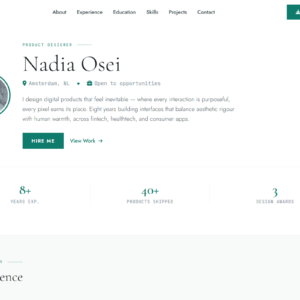 Resume & CV Website HTML Template